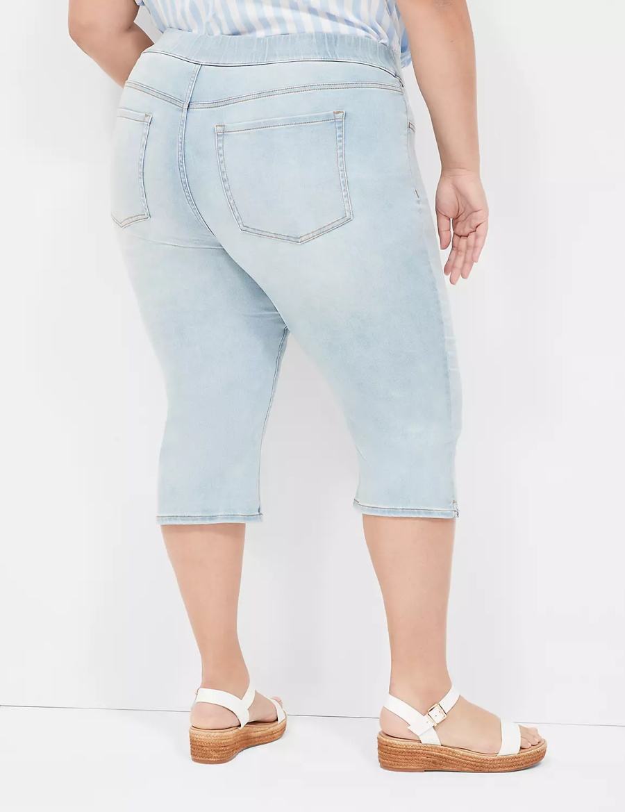 Women Lane Bryant Pull-On Fit High-Rise Pedal Jeggings Light Blue | HVJ2595MO