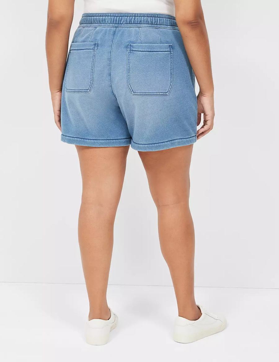 Women Lane Bryant Pull-On Fit Relaxed Knit Shorts Light Blue | XYF8116CT