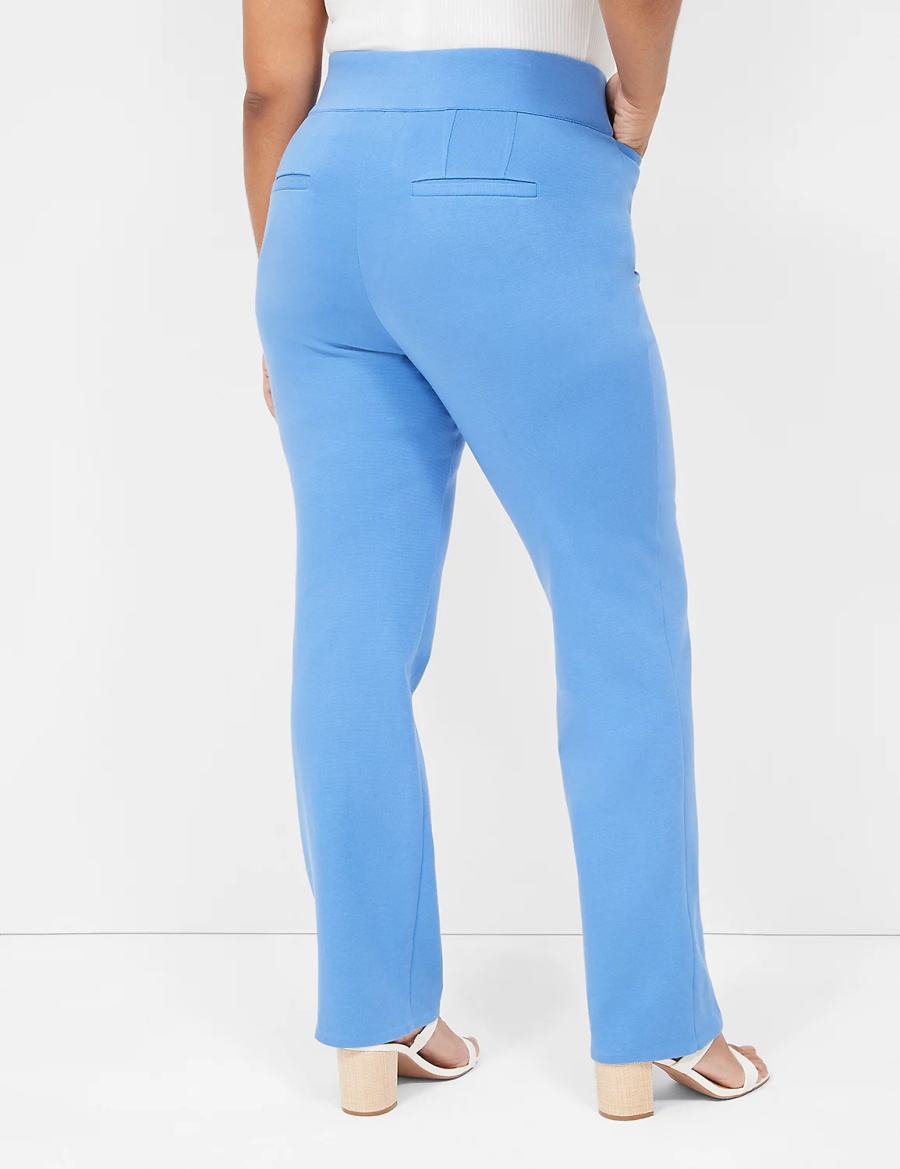 Women Lane Bryant Pull-On Ottoman Ponte Straight Leg Pants Blue | YWT6133FG