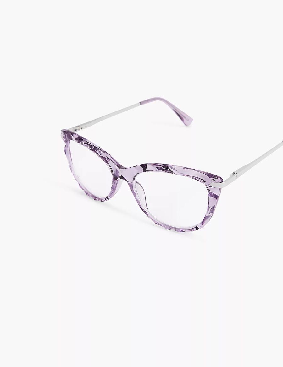 Women Lane Bryant Purple Textured Cateye Reading Glasses Purple | IPQ4675XD