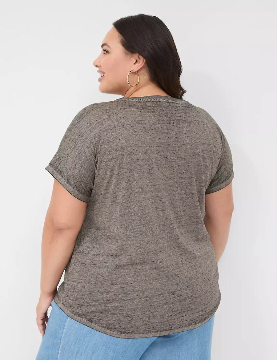 Women Lane Bryant Scoop-Neck Mickey Graphic Tee T Shirts Grey | DLG8142NF