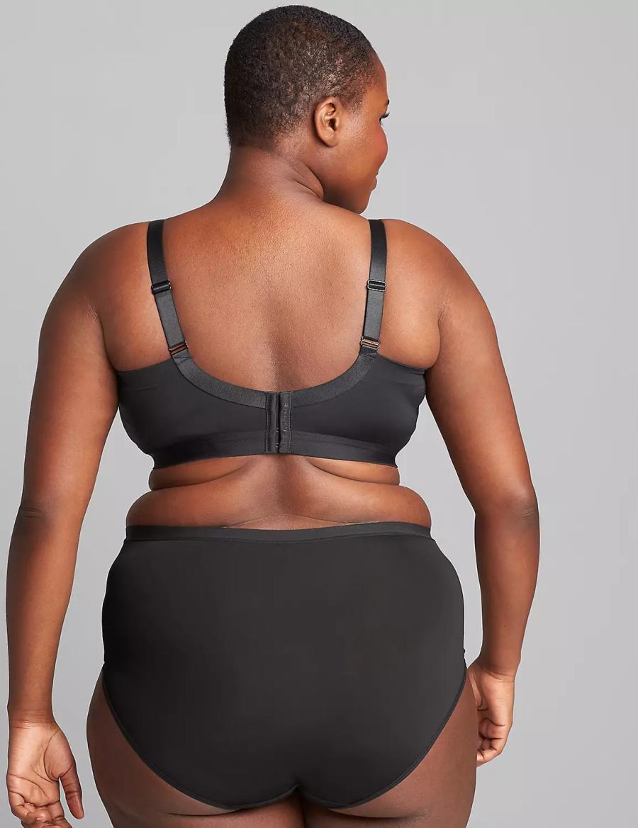 Women Lane Bryant Seamless Lightly Lined Nursing Bralettes Black | SXA8279KW