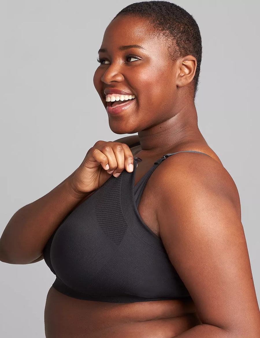 Women Lane Bryant Seamless Lightly Lined Nursing Bralettes Black | SXA8279KW