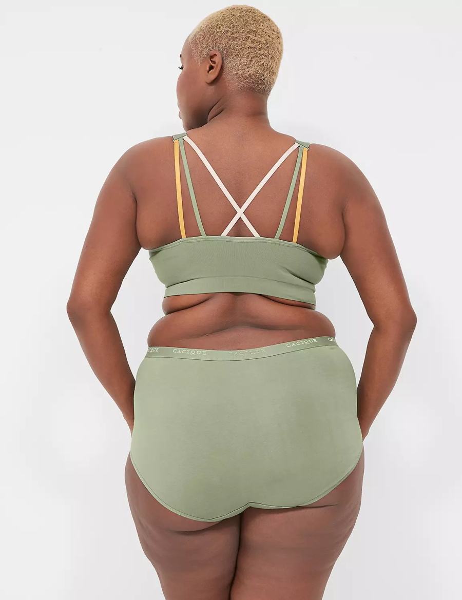 Women Lane Bryant Seamless Strappy-Back Bralettes Green | GQD5023OF