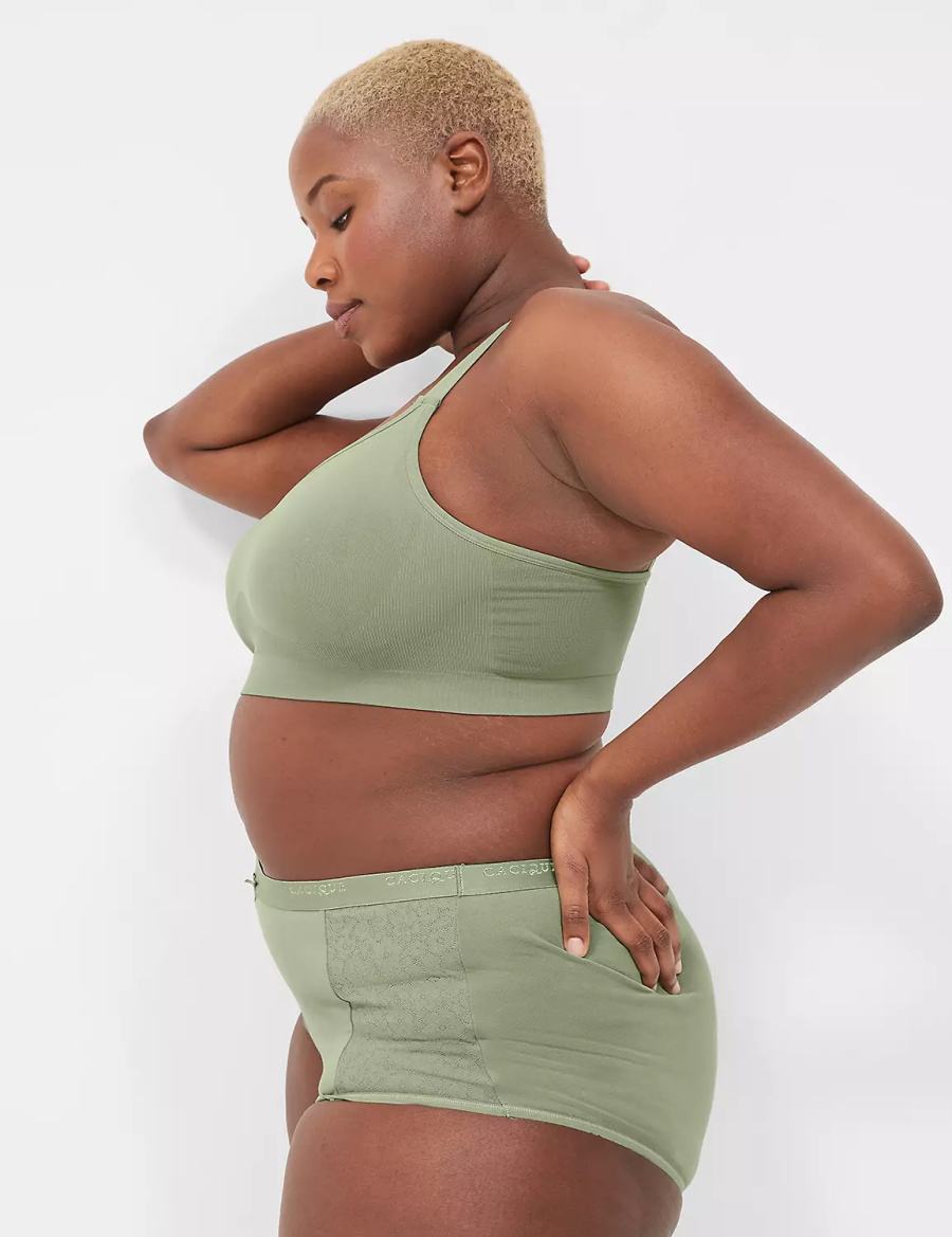 Women Lane Bryant Seamless Strappy-Back Bralettes Green | GQD5023OF