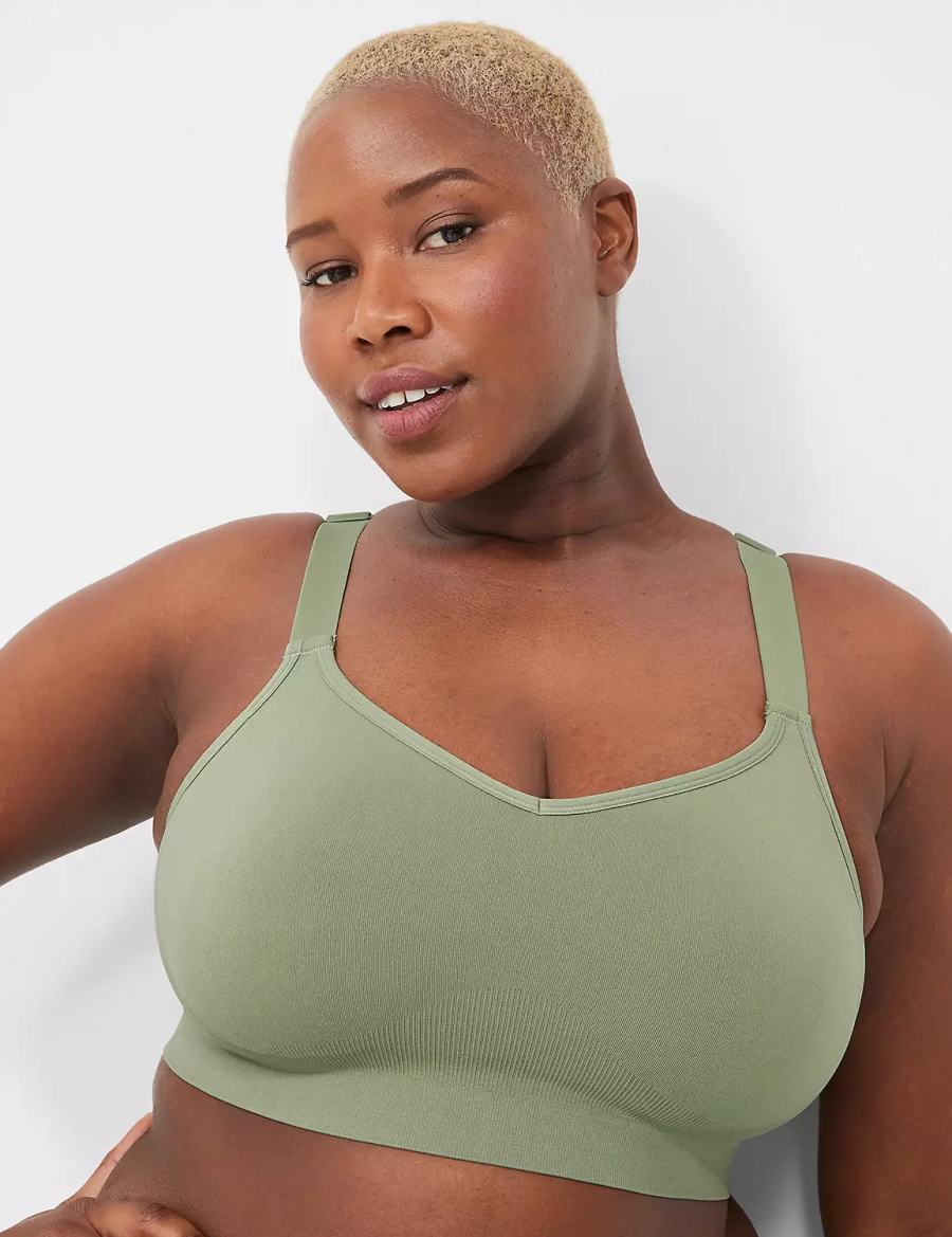 Women Lane Bryant Seamless Strappy-Back Bralettes Green | GQD5023OF