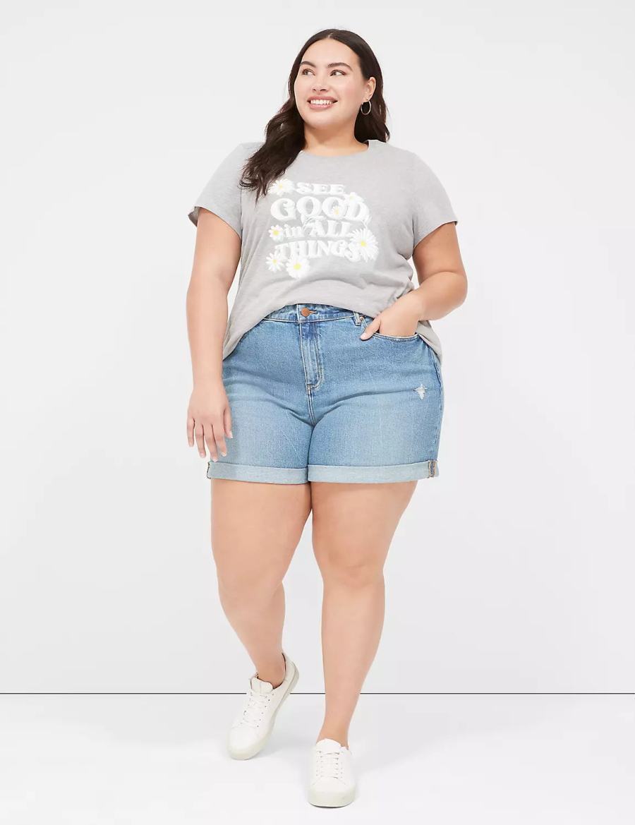 Women Lane Bryant See Good In All Things Graphic Tee T Shirts Grey | IMV3597FU