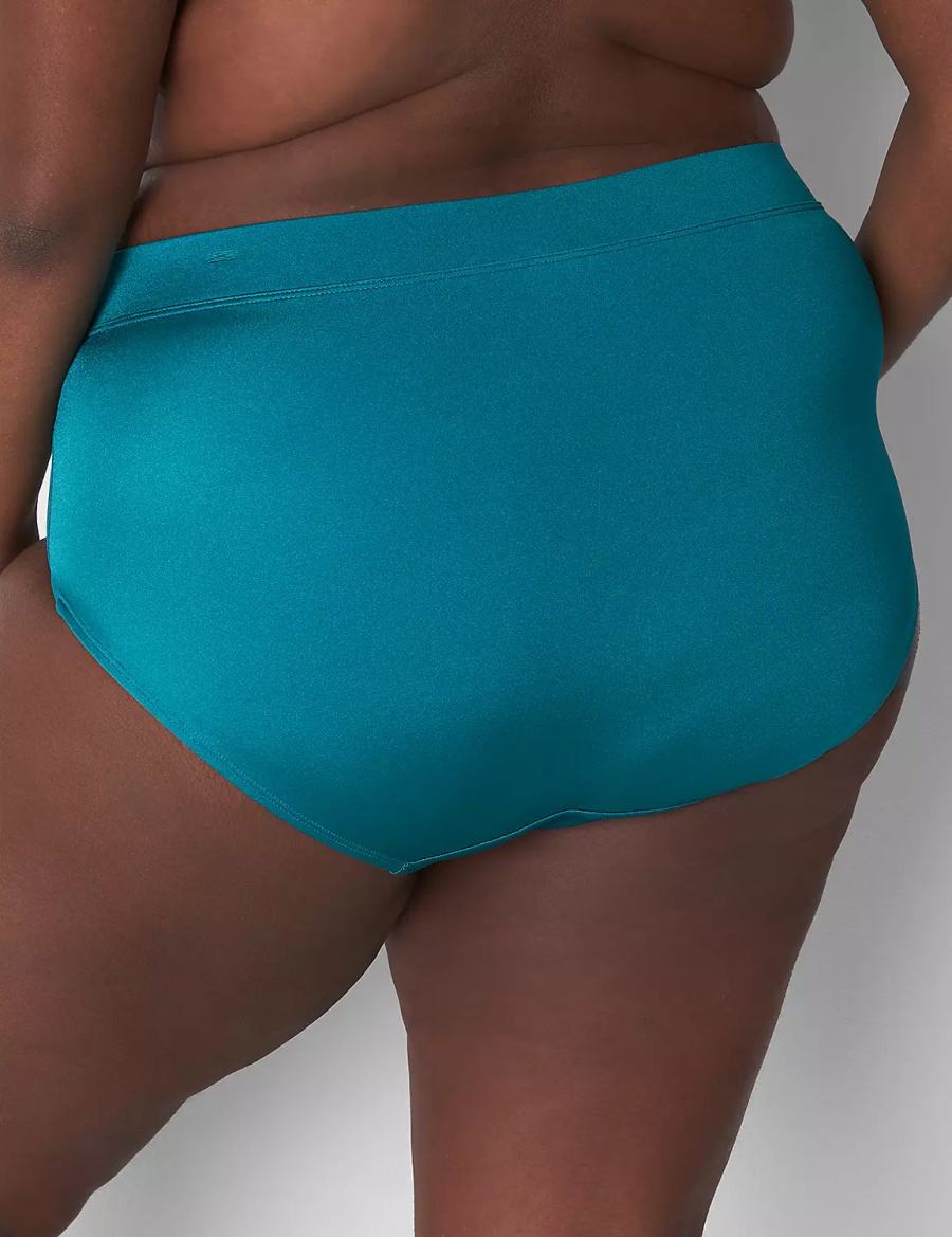 Women Lane Bryant Shimmer Swim Briefs Green | LOV4778LV