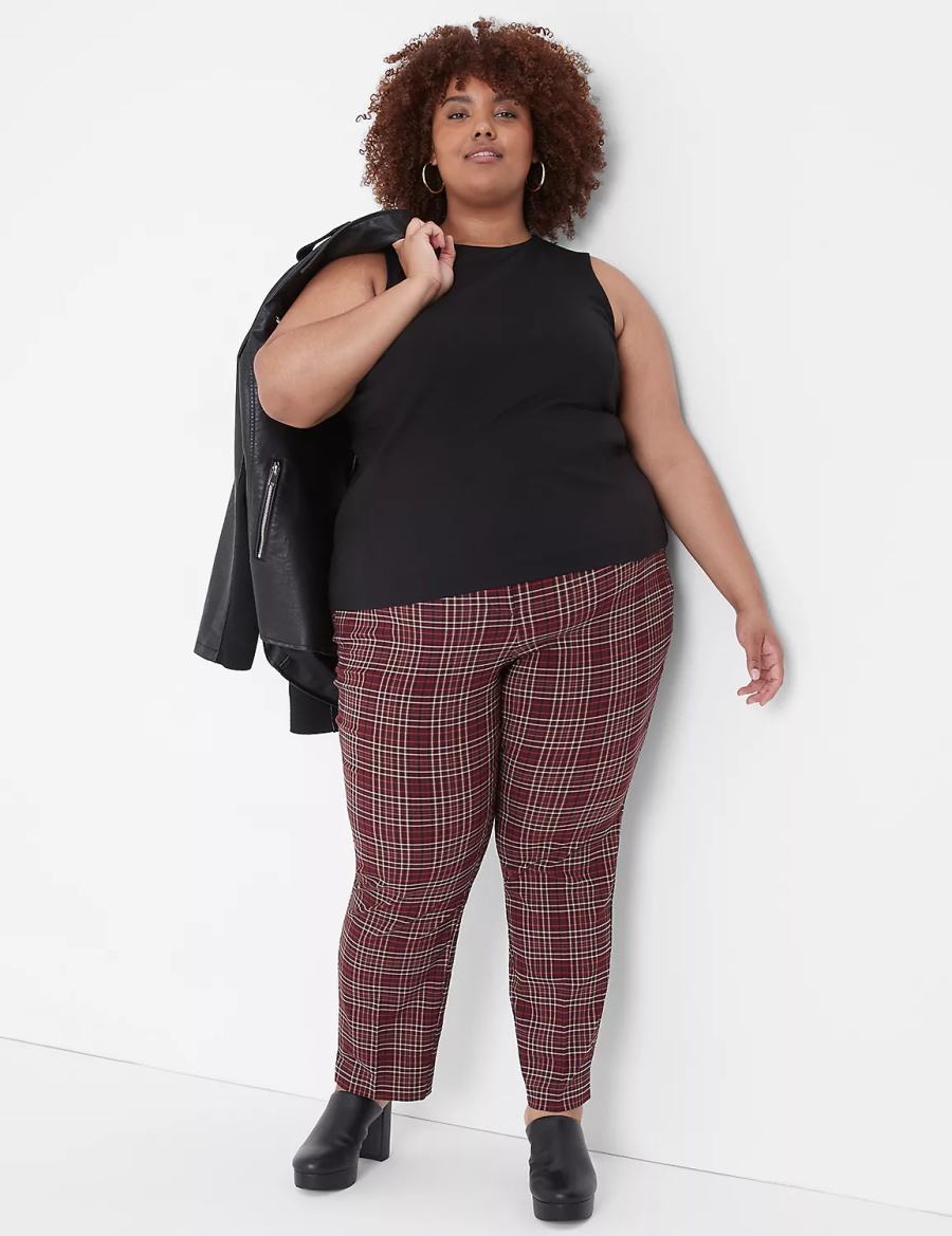 Women Lane Bryant Slim Ankle 4-Season Pants Red | MMT6939HC