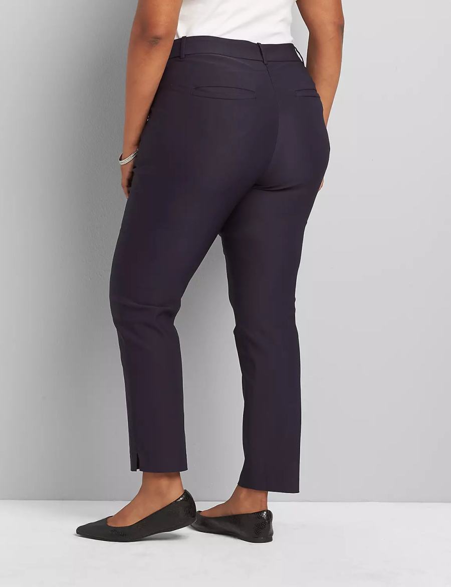 Women Lane Bryant Slim Ankle 4-Season Pants Blue | REX768EM