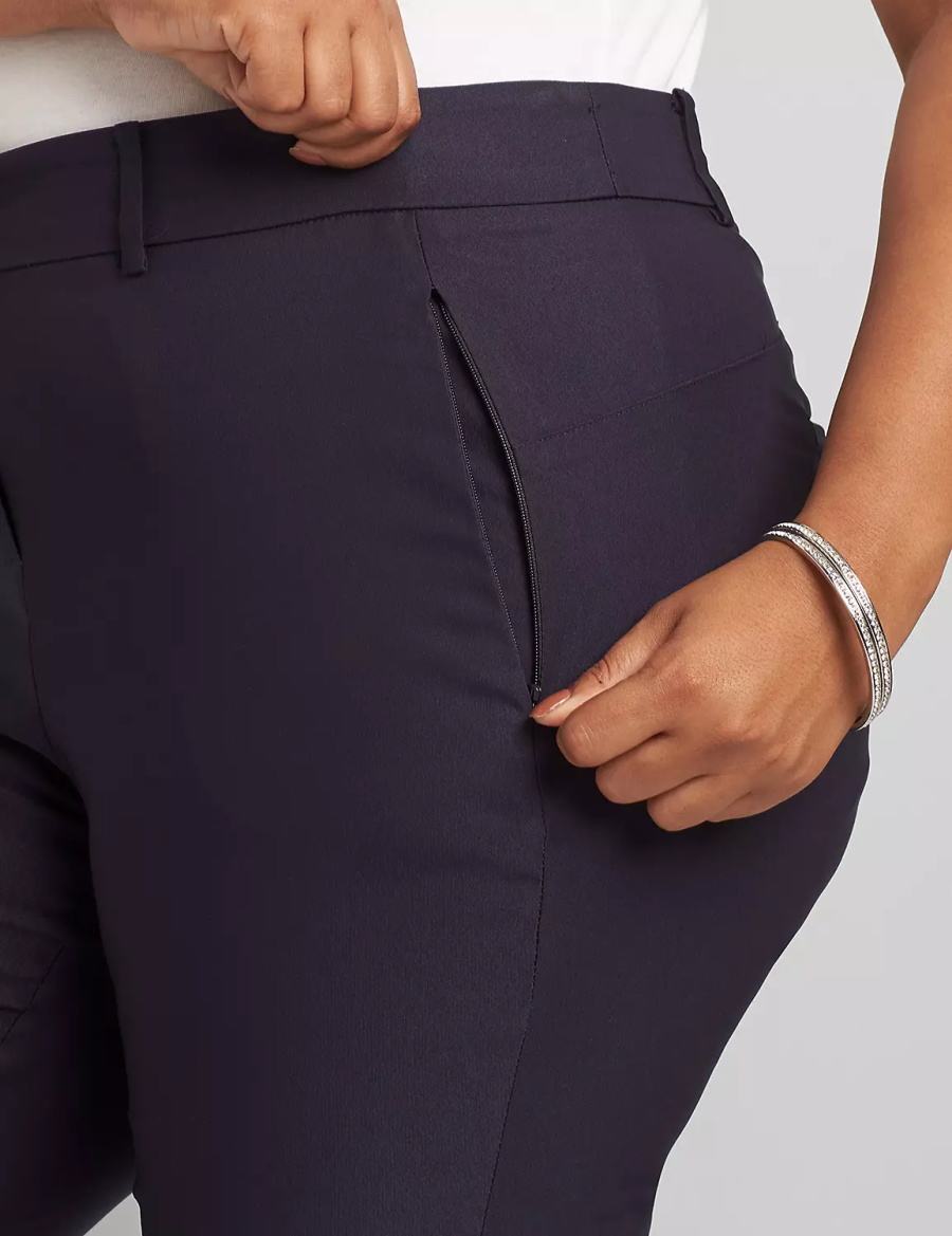 Women Lane Bryant Slim Ankle 4-Season Pants Blue | REX768EM