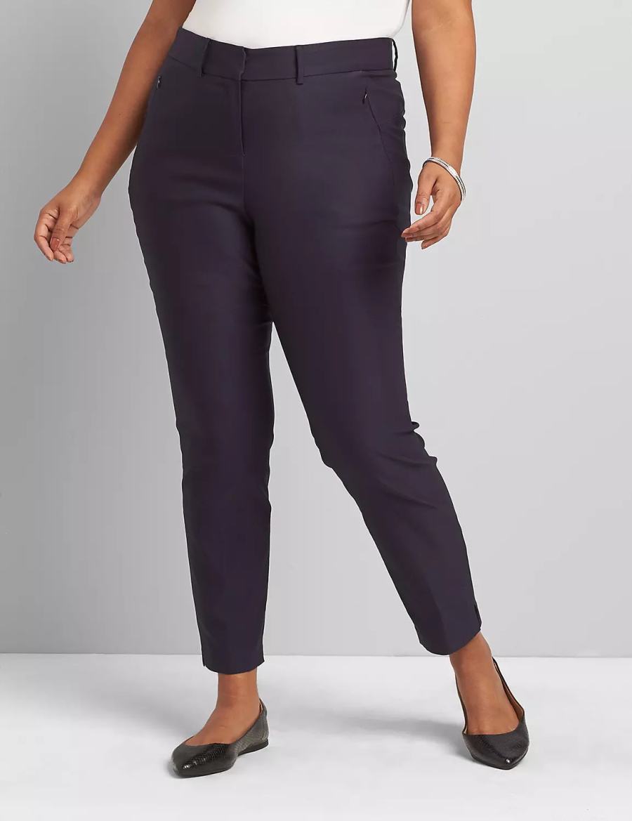 Women Lane Bryant Slim Ankle 4-Season Pants Blue | REX768EM