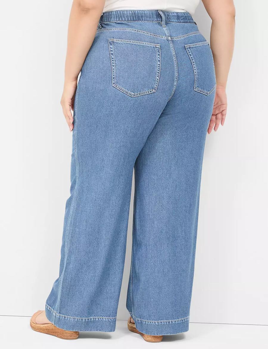 Women Lane Bryant Slim Wide Leg Jeans Blue | APA9554HZ