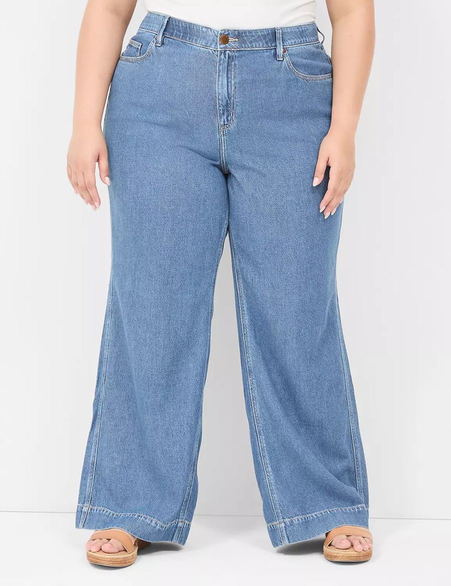 Women Lane Bryant Slim Wide Leg Jeans Blue | APA9554HZ