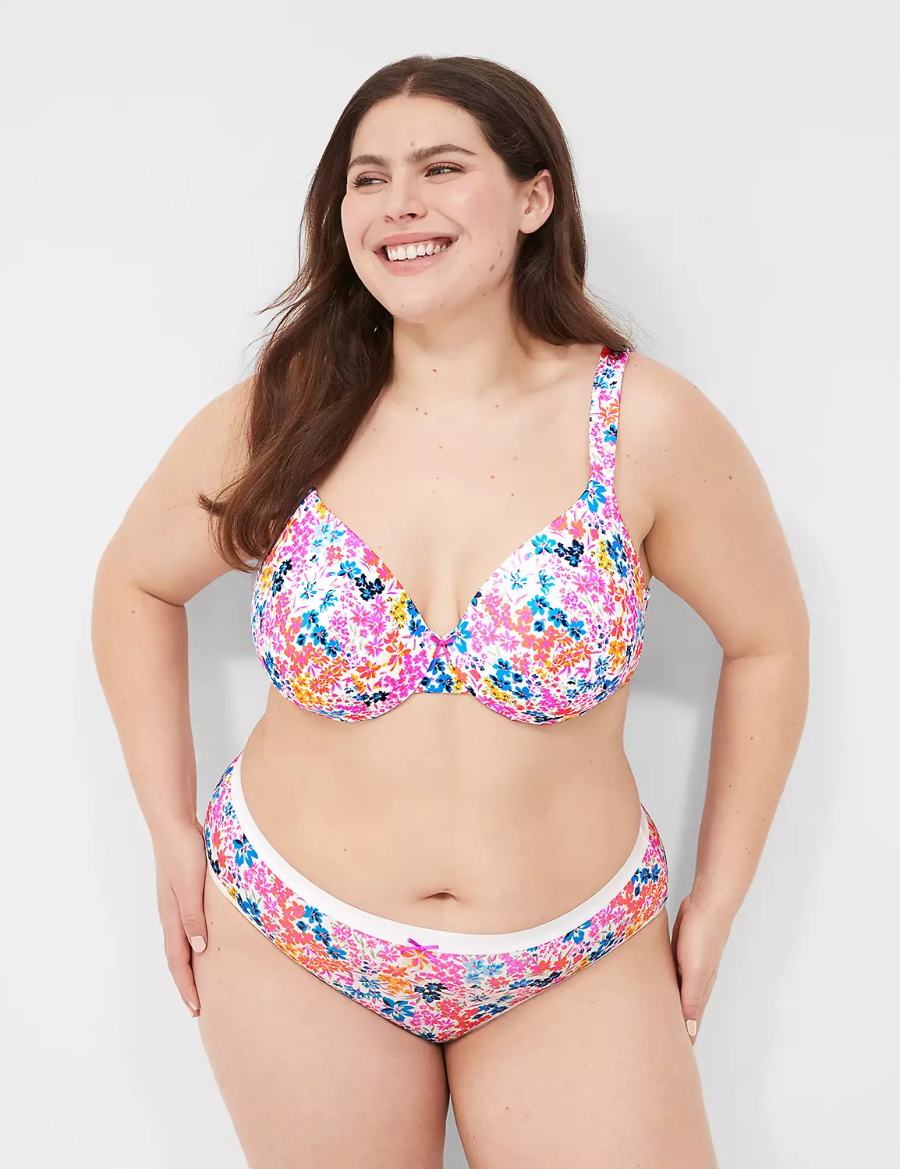 Women Lane Bryant Smooth Lightly Lined Full Coverage Bralettes Multicolor | TBP8519CJ