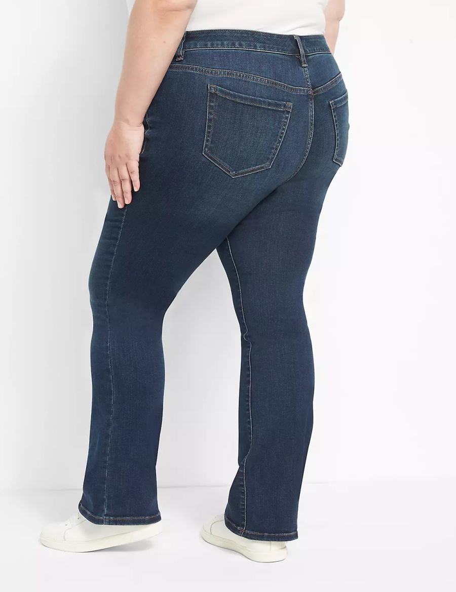 Women Lane Bryant Straight Fit High-Rise Boot Jeans Dark Blue | XPZ7519NP