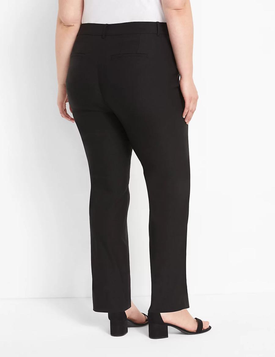 Women Lane Bryant Straight Leg 4-Season Pants Black | HBE662RC