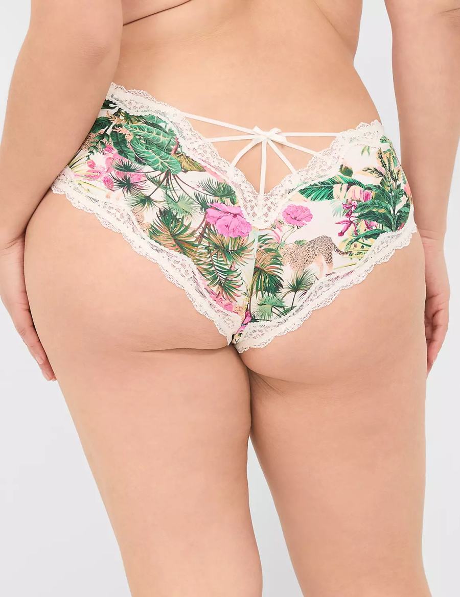 Women Lane Bryant Strappy-Back Cheeky Panty Green Multicolor | GZZ6226GF