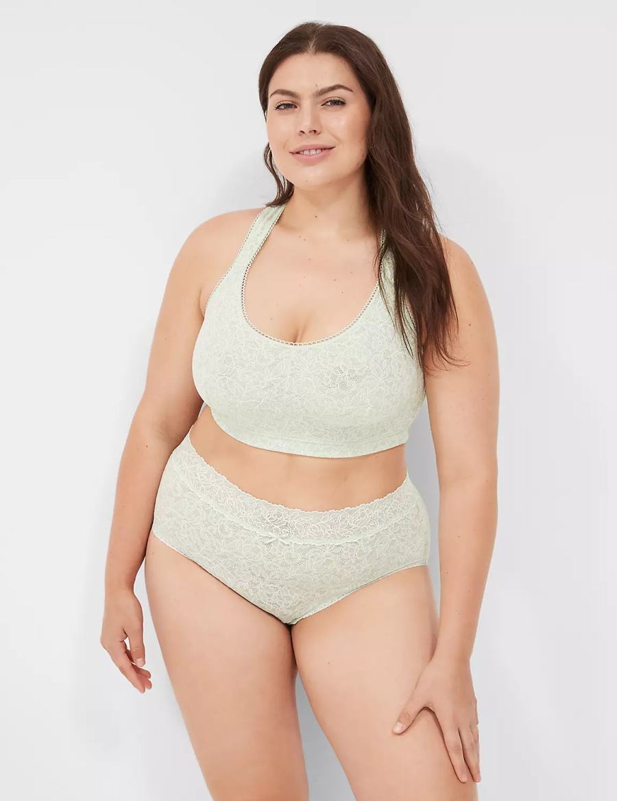 Women Lane Bryant Stretch Lace Bralettes Light Green | NLM2732LT