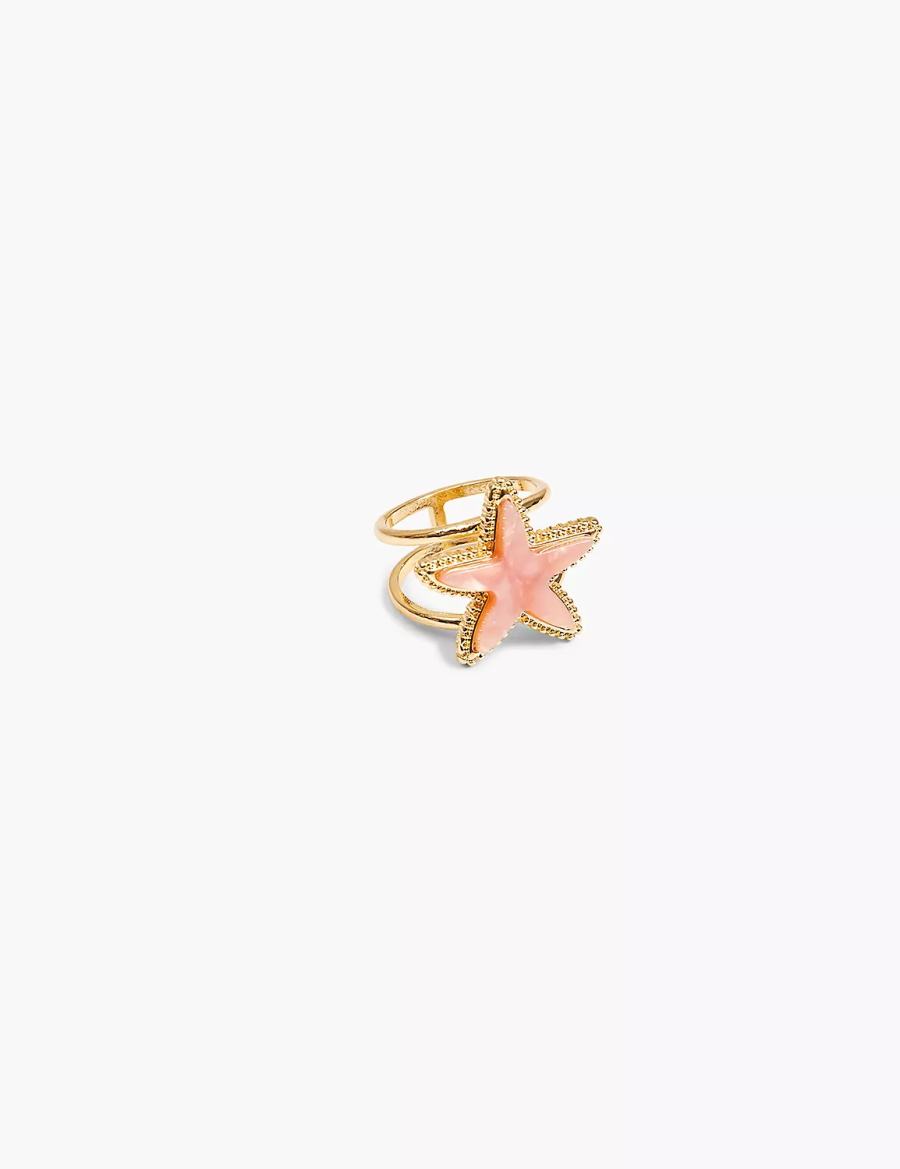 Women Lane Bryant Summer Whimsy Starfish Statement Rings Gold | BER227AU