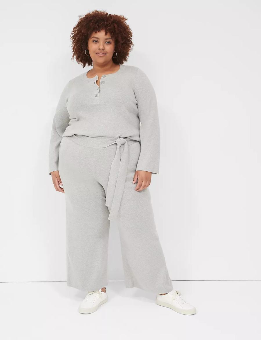 Women Lane Bryant Sweater Pull-On Pants Light Grey | BTE7192MZ