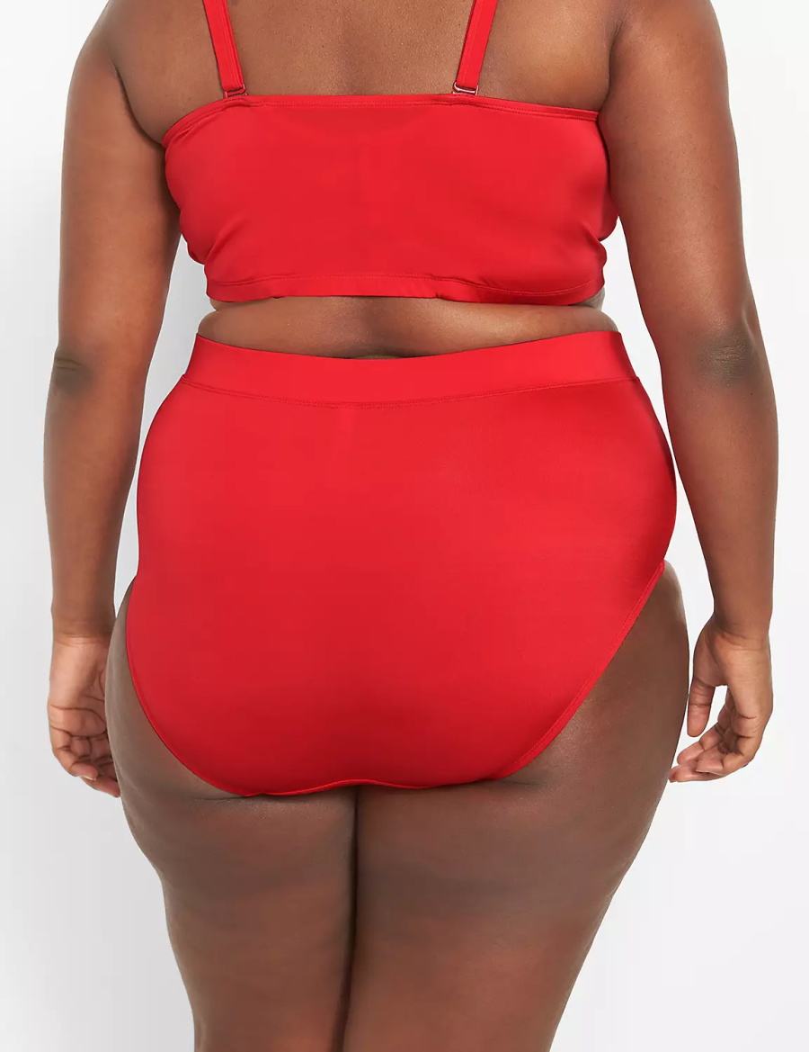 Women Lane Bryant Swim Briefs Red | OXM8974AZ