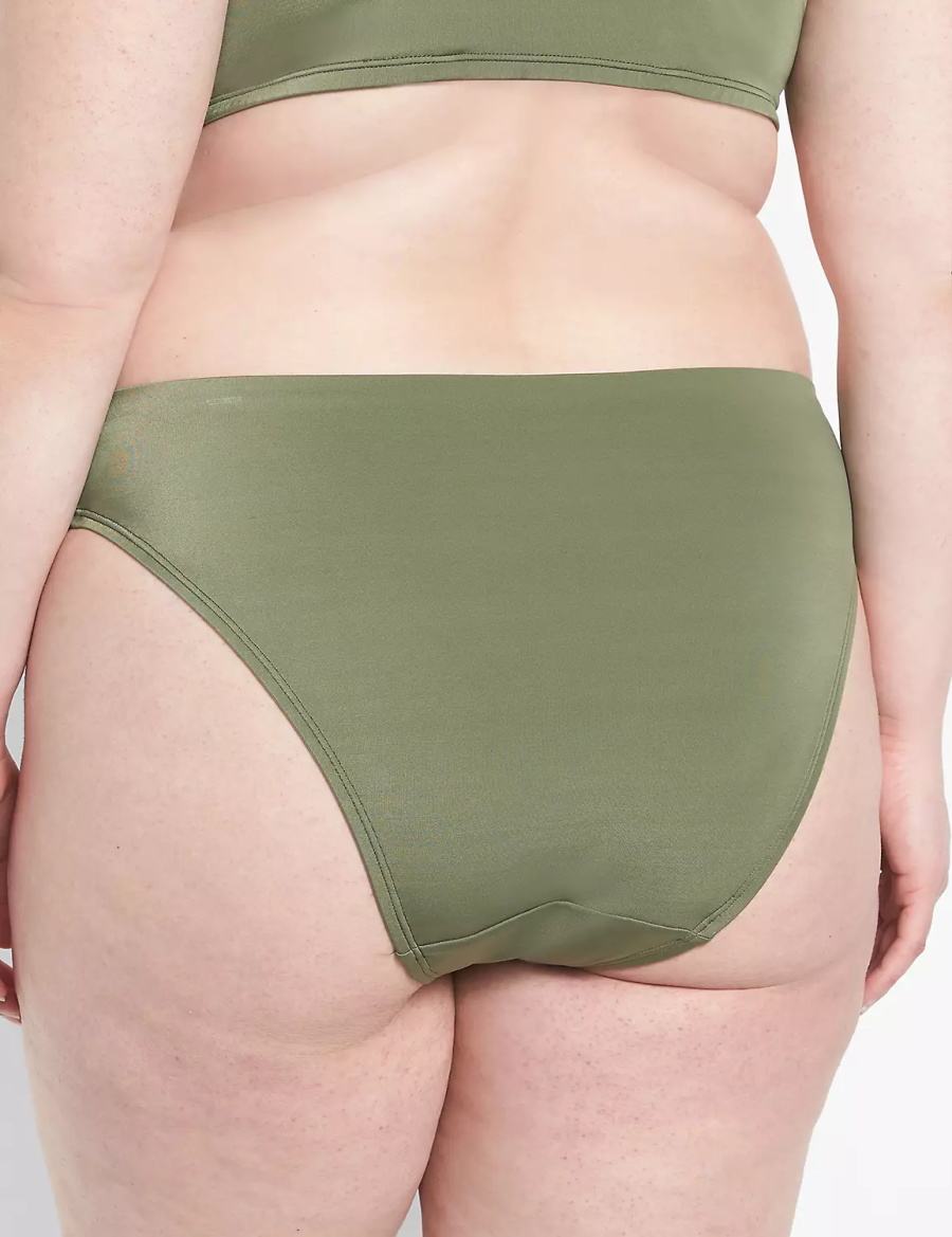 Women Lane Bryant Tanga Swim Briefs Dark Green | FNB6935RV