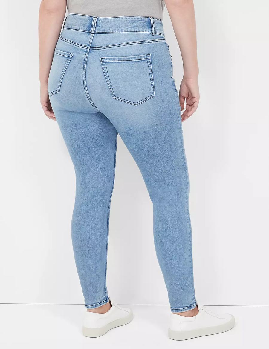 Women Lane Bryant Tighter Tummy High-Rise Skinny Jeans Light Blue | XBD1435ER