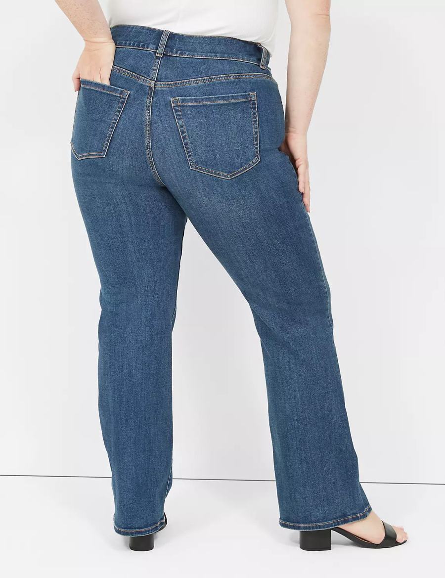 Women Lane Bryant Tighter Tummy High-Rise Boot Jeans Blue | OBK21TB