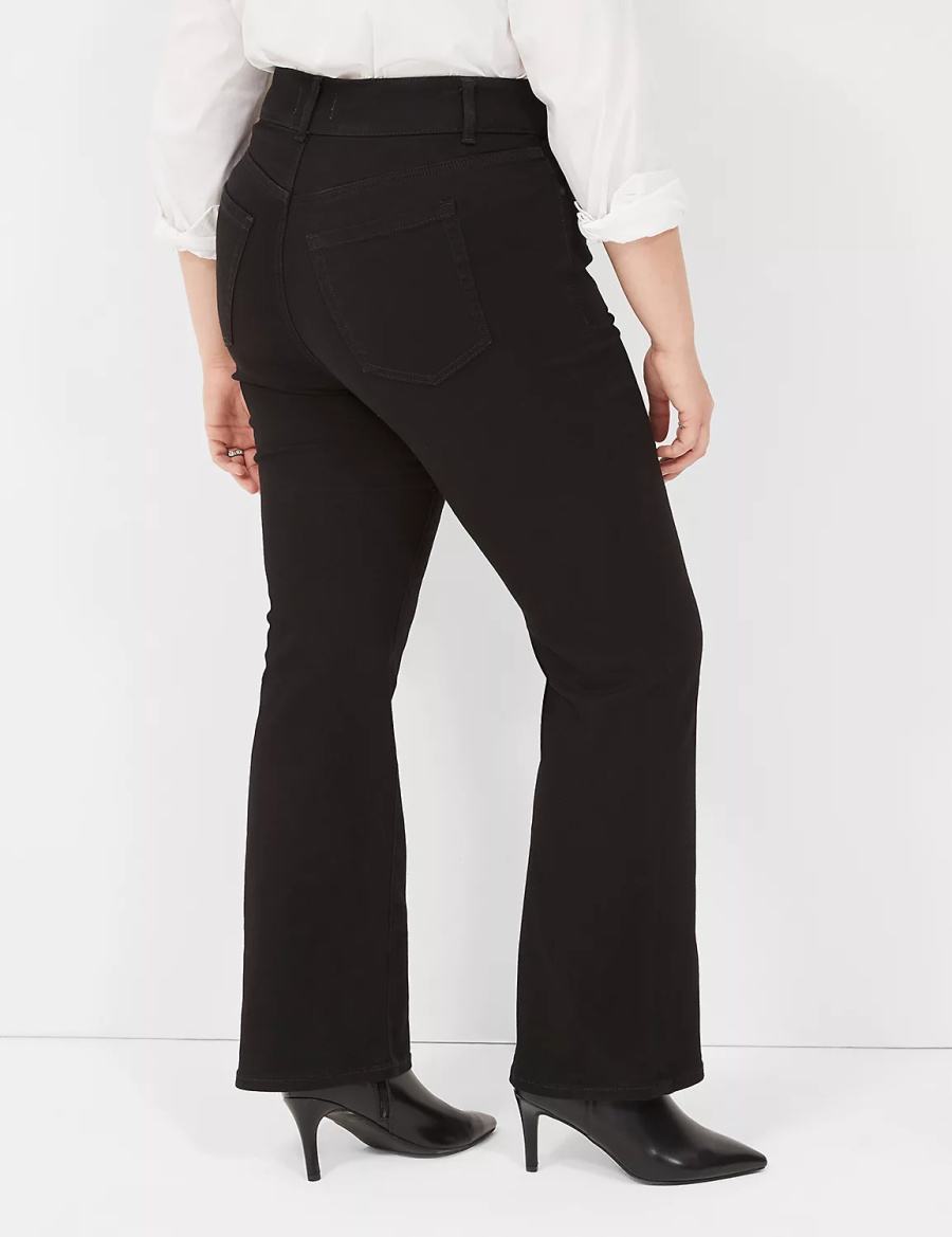 Women Lane Bryant Tighter Tummy High-Rise Boot Jeans Black | QQS5455UQ