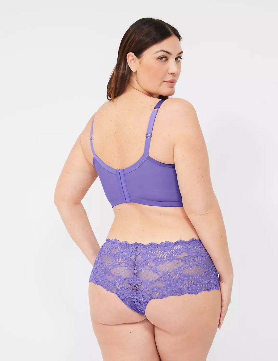 Women Lane Bryant Unlined Longline Balconette Bra Purple | EKK8338JP