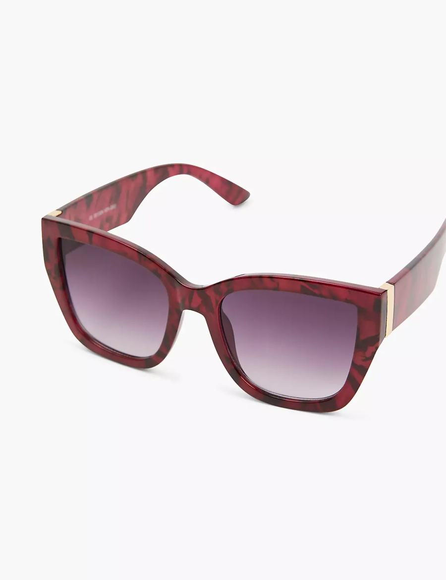 Women Lane Bryant Wine Cateye Sunglasses Burgundy | YIR8144KI