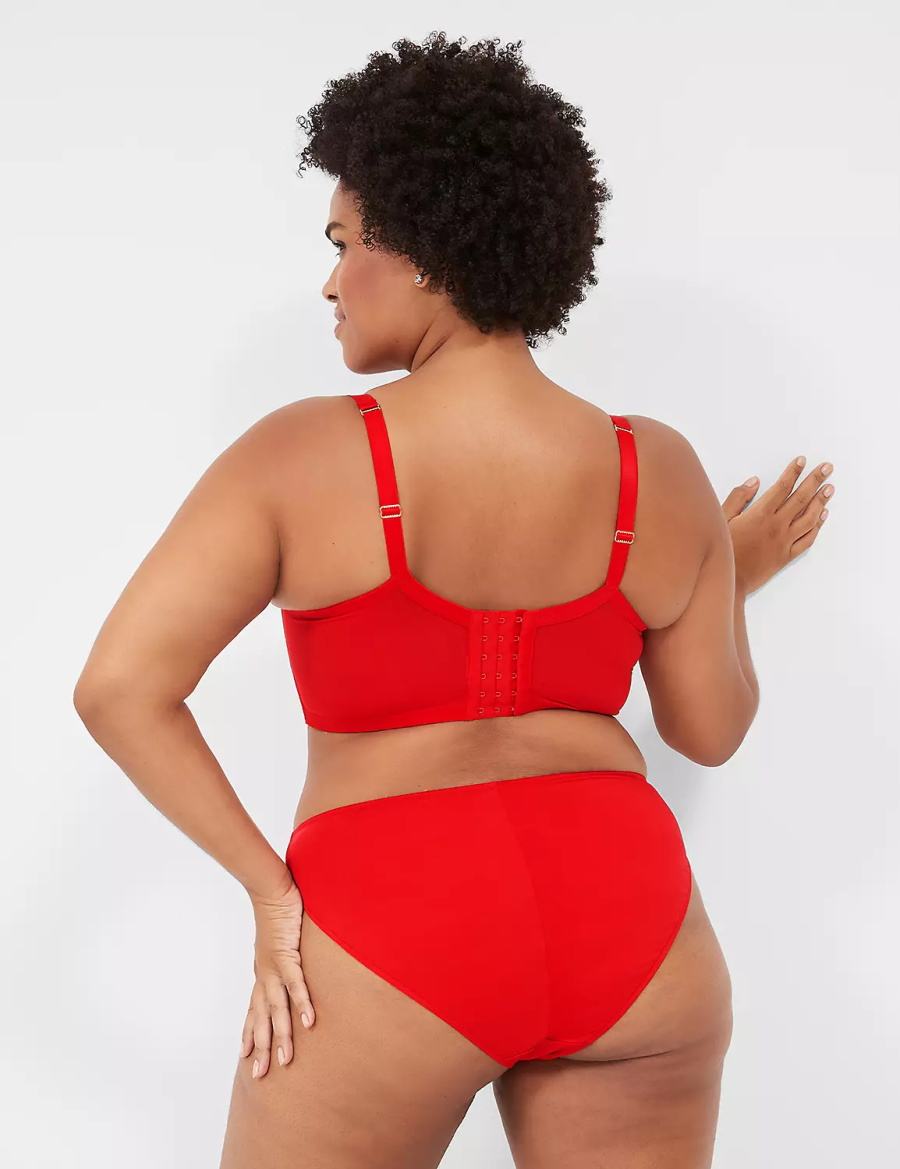 Women Lane Bryant Zip-Front French Briefs Red | NNB7779TR